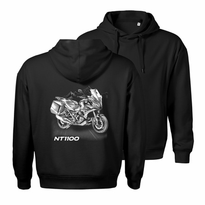 Bluza z kapturem motocyklowa z motocyklem na motor Honda NT 1100 męska czarna