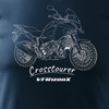 Koszulka z motocyklem Honda VFR1200X VFR 1200 X Crosstourer męska granatowa REGULAR