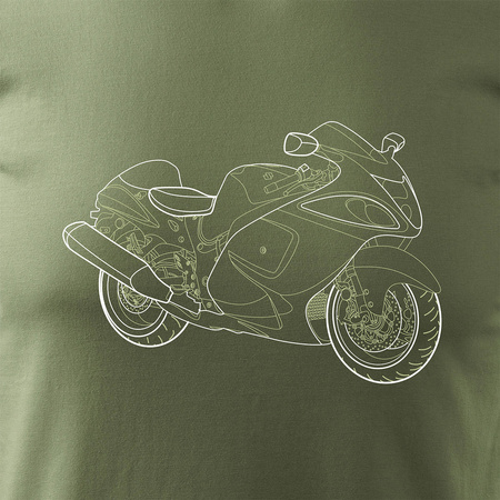 Koszulka motocyklowa na motor Suzuki Hayabusa męska khaki REGULAR