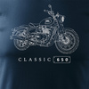Koszulka motocyklowa z motocyklem na motor Royal Enfield Classic 650 Legend męska granatowa