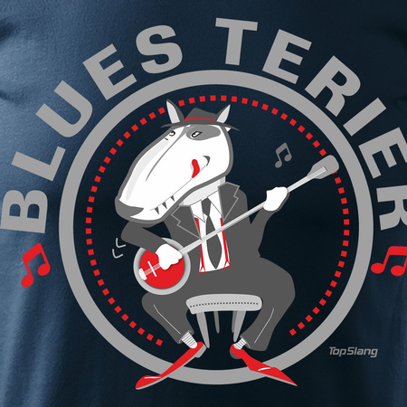 Wyprzedaż - koszulka z Bluesem Blues Terier męska granatowa REGULAR