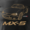 Wyprzedaż - koszulka z samochodem MAZDA MX-5 MX 5 męska czarna REGULAR