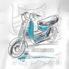 Koszulka motocyklowa z motocyklem Simson skuter SR50 męska biała REGULAR