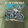 Koszulka z motocyklem na motor Suzuki V-strom Vstrom 800 męska khaki REGULAR