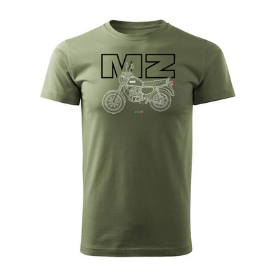 Koszulka motocyklowa na motor MZ ETZ 150 męska khaki REGULAR