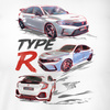 Koszulka z samochodem Honda Civic Type R męska biała REGULAR