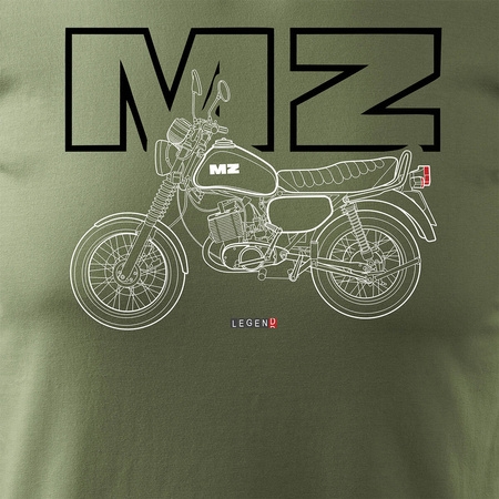 Koszulka motocyklowa na motor MZ ETZ 150 męska khaki REGULAR