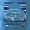 Wyprzedaż - koszulka z samochodem Skoda 110 R PRL legend męska niebieska REGULAR