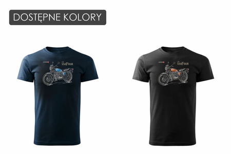 Koszulka z motocyklem na motor Honda 550 Four legend męska granatowa REGULAR