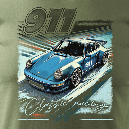 Koszulka z Porsche Carrera 911 męska khaki REGULAR