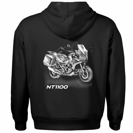 Bluza z kapturem motocyklowa z motocyklem na motor Honda NT 1100 męska czarna