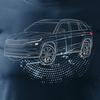 Koszulka z samochodem SUV Skoda Kodiaq męska granatowa REGULAR
