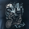 Koszulka motocyklowa z motocyklem skuterem skuter na motor Honda SH125i SH 125 i męska granatowa