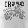 Koszulka motocyklowa z motocyklem Honda CB 750 męska biała REGULAR