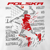 Koszulka polska siatkówka dla kibica do siatkówki siatkówka Volleyball męska biała REGULAR