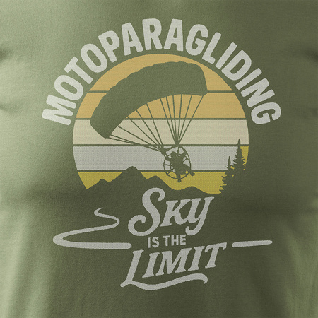 Koszulka dla motoparalotniarza moto paralotniarz z motoparalotnią motoparalotnia męska khaki REGULAR