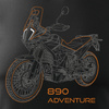 Koszulka na motor motocykl KTM 890 Adventure męska czarna REGULAR