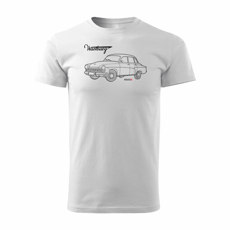 Koszulka z samochodem Wartburg legend oldtimer męska biały REGULAR