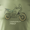 Koszulka motocyklowa z motocyklem na motor Honda Transalp 750 męska khaki