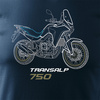 Koszulka motocyklowa z motocyklem na motor Honda Transalp 750 męska granatowa
