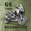 Koszulka motocyklowa z motocyklem na motor BMW GS R 1300 Adventure męska khaki REGULAR