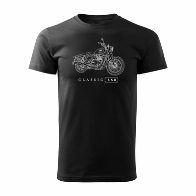 Koszulka motocyklowa z motocyklem na motor Royal Enfield Classic 650 Legend męska czarna
