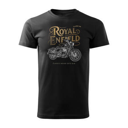 Koszulka motocyklowa z motocyklem na motor Royal Enfield Classic 650 Legend męska czarna