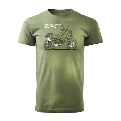 Koszulka na motor motocyklowa Ducati Multistrada V2S męska khaki REGULAR