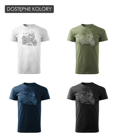 Koszulka z motocyklem na motor Honda NC 750 X NC750X 2025 męska granatowa REGULAR