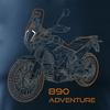 Koszulka na motor motocykl KTM 890 Adventure męska granatowa REGULAR