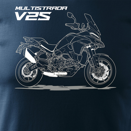 Koszulka na motor motocyklowa Ducati Multistrada V2S męska granatowa REGULAR