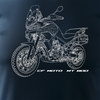 Koszulka motocyklowa z motocyklem turystycznym CF MOTO MT 800 męska granatowa