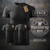 Topslang koszulka męska bawełniana czarna gruba na WF 3 PACK t-shirt męski czarny REGULAR