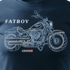 Koszulka motocyklowa na motor HARLEY FATBOY męska granatowa REGULAR