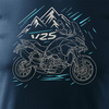 Koszulka na motor motocyklowa Ducati Multistrada V2S męska granatowa REGULAR