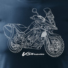 Wyprzedaż - Koszulka z motocyklem na motor Suzuki V-strom Vstrom DL 650 XT męska granatowa REGULAR