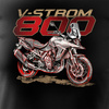 Koszulka z motocyklem na motor Suzuki V-strom Vstrom 800 męska czarna REGULAR