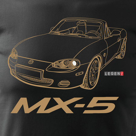 Wyprzedaż - koszulka z samochodem MAZDA MX-5 MX 5 męska czarna REGULAR
