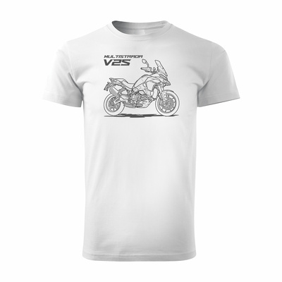 Koszulka na motor motocyklowa Ducati Multistrada V2S męska biała REGULAR