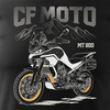 Koszulka motocyklowa z motocyklem turystycznym CF MOTO MT 800 męska czarna