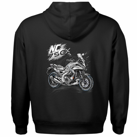 Bluza z kapturem motocyklowa z motocyklem na motor Honda NC 750 X męska czarna