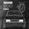 Koszulka z samochodem SAAB 900 Turbo saab krokodyl męska czarna