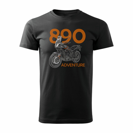 Koszulka na motor motocykl KTM 890 Adventure męska czarna REGULAR