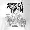 Koszulka motocyklowa z motocyklem Honda Africa Twin CRF1000L męska biała