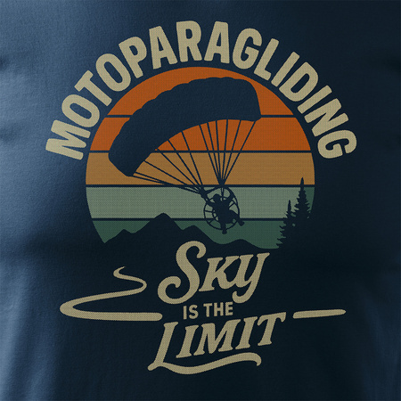 Koszulka dla motoparalotniarza moto paralotniarz z motoparalotnią motoparalotnia męska granatowa REGULAR