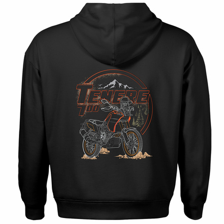 Bluza z kapturem motocyklowa z motocyklem na motor Yamaha Tenere 700 męska czarna