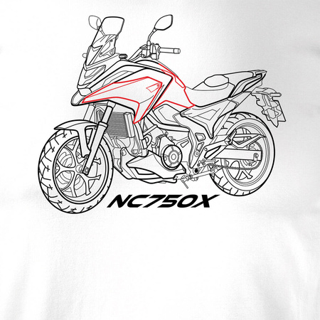 Koszulka z motocyklem na motor Honda NC 750 X NC750X męska biała REGULAR