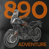 Koszulka na motor motocykl KTM 890 Adventure męska czarna REGULAR