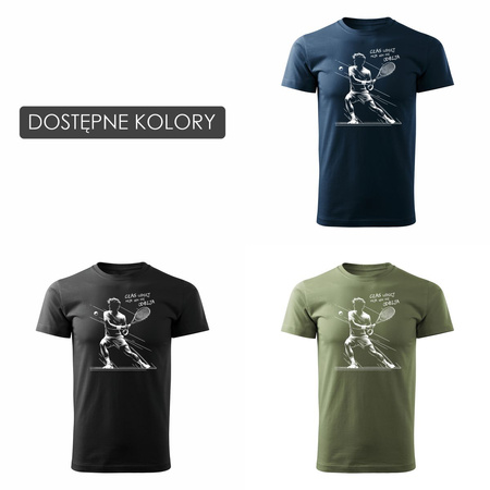 Koszulka tenis tenisowa z rakietą do tenisa ziemnego z tenisistą tenisem ziemnym męska khaki REGULAR