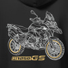 Bluza z kapturem motocyklowa z motocyklem na motor BMW GS 1250 Adventure męska czarna